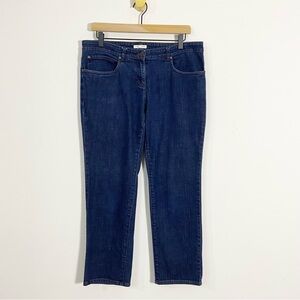 Eileen Fisher Medium Wash Mid Rise Cropped Slim Straight Leg Stretch Jeans